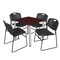 Kee Kee Square Table & Chair Set, Wood, Metal, Polypropylene Top TB3030MHBPCM44BK - alternate 1